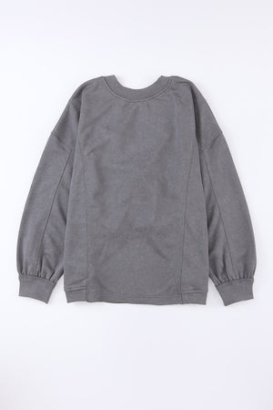 Gray Mineral Wash Twist Butterfly Oversize Sweatshirt