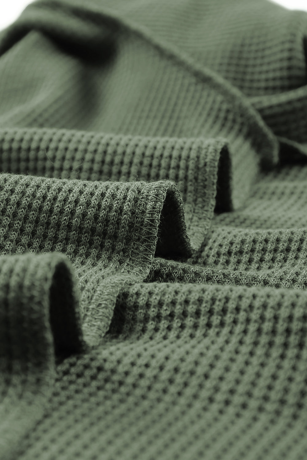 Pink Waffle Texture Casual Square Neck Pullover Top