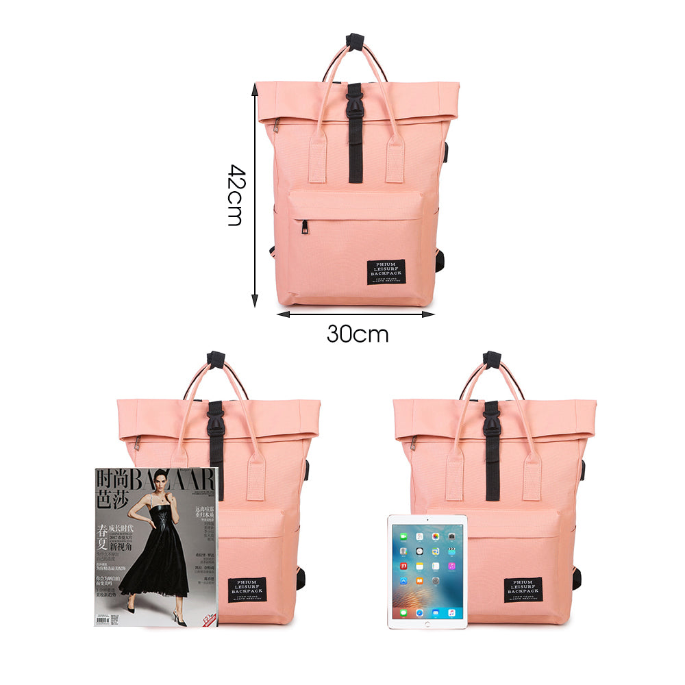 Oxford Large-capacity Schoolbag Female Student USB Charging Port Korean Fashion Backpack Multifunctional Outdoor Travel Bag