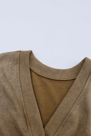 Gray Mineral Wash Twist Butterfly Oversize Sweatshirt