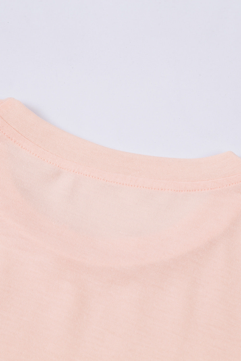 Green Plain Solid Color Crew Neck Tee