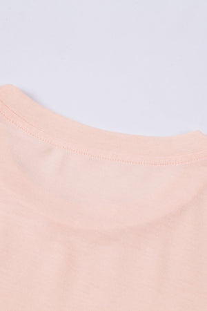 Green Plain Solid Color Crew Neck Tee