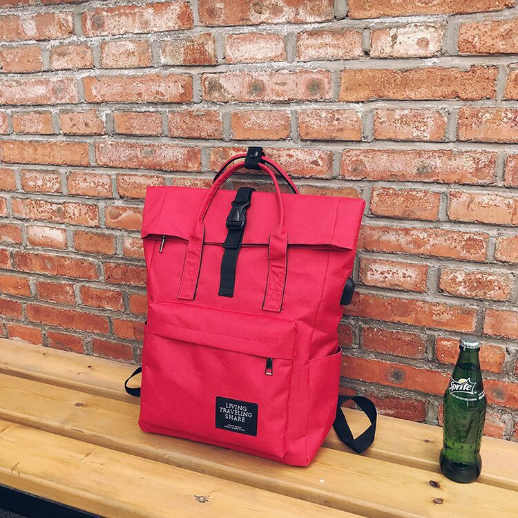 Oxford Large-capacity Schoolbag Female Student USB Charging Port Korean Fashion Backpack Multifunctional Outdoor Travel Bag