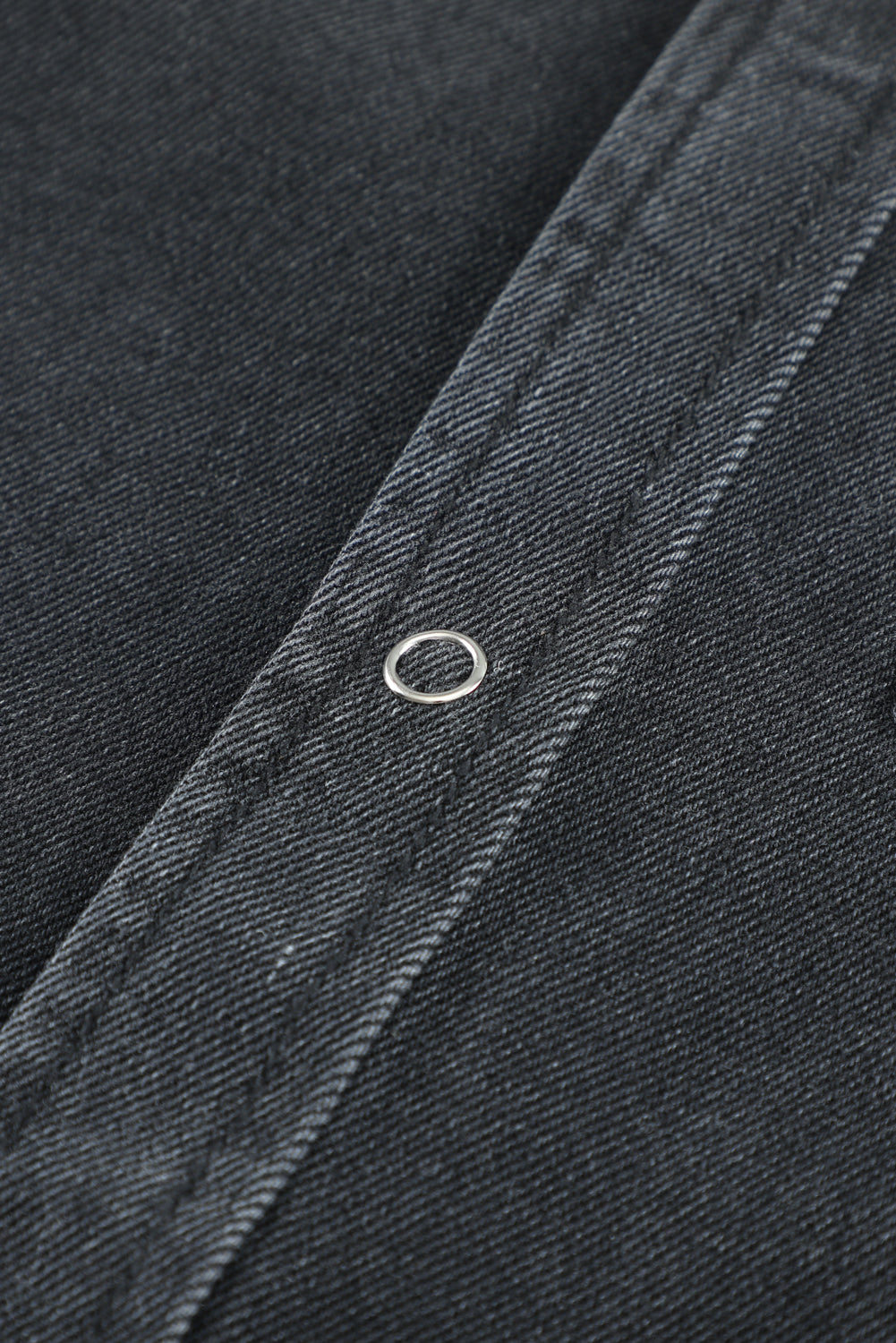 Green Casual Ripped Raw Hem Button Up Denim Shacket
