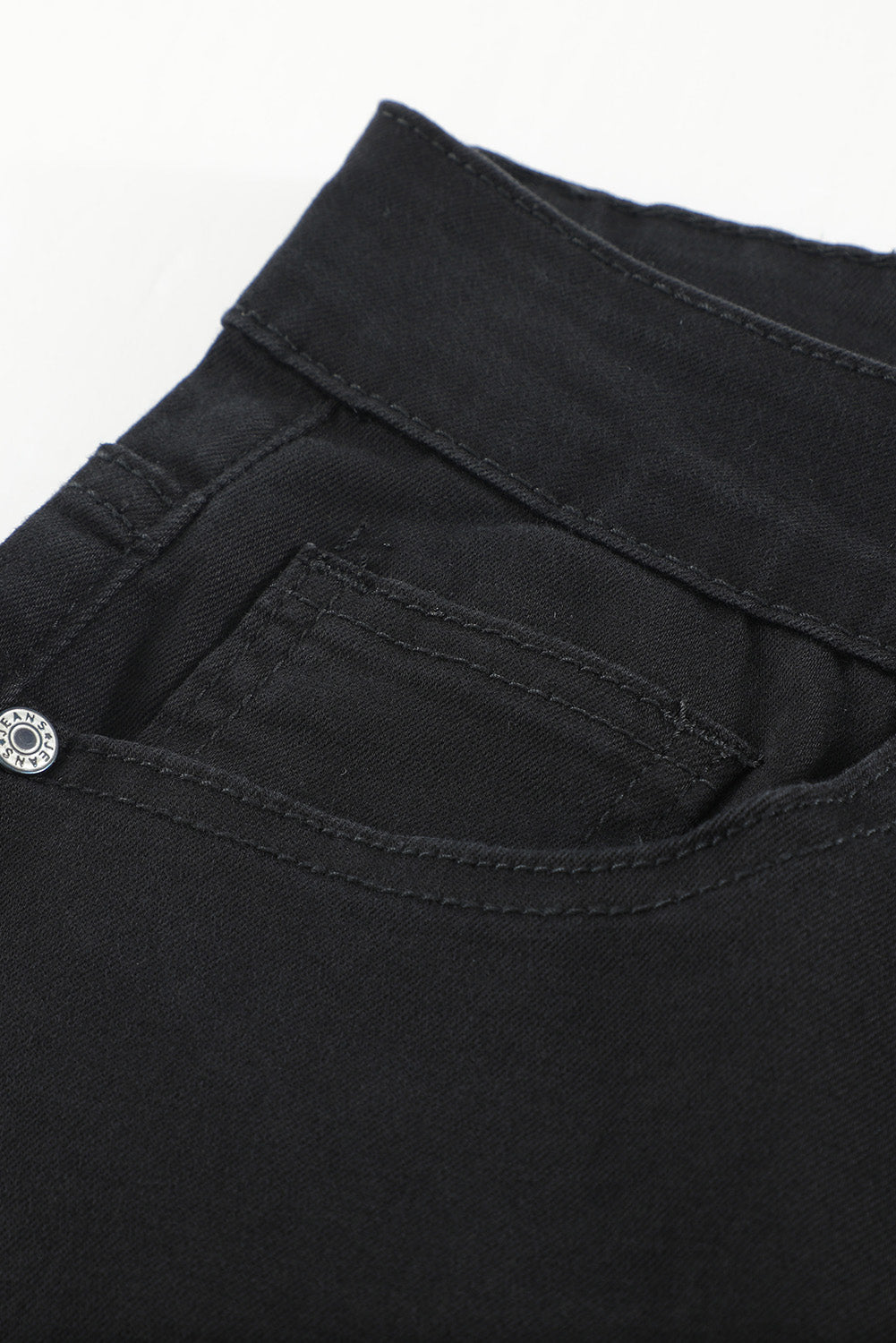 Green Frayed Raw Hem High Waist Denim Jeans