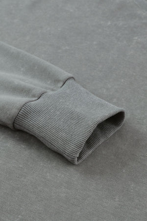 Green Drop Shoulder Ribbed Trim Oversized Sweatshirt