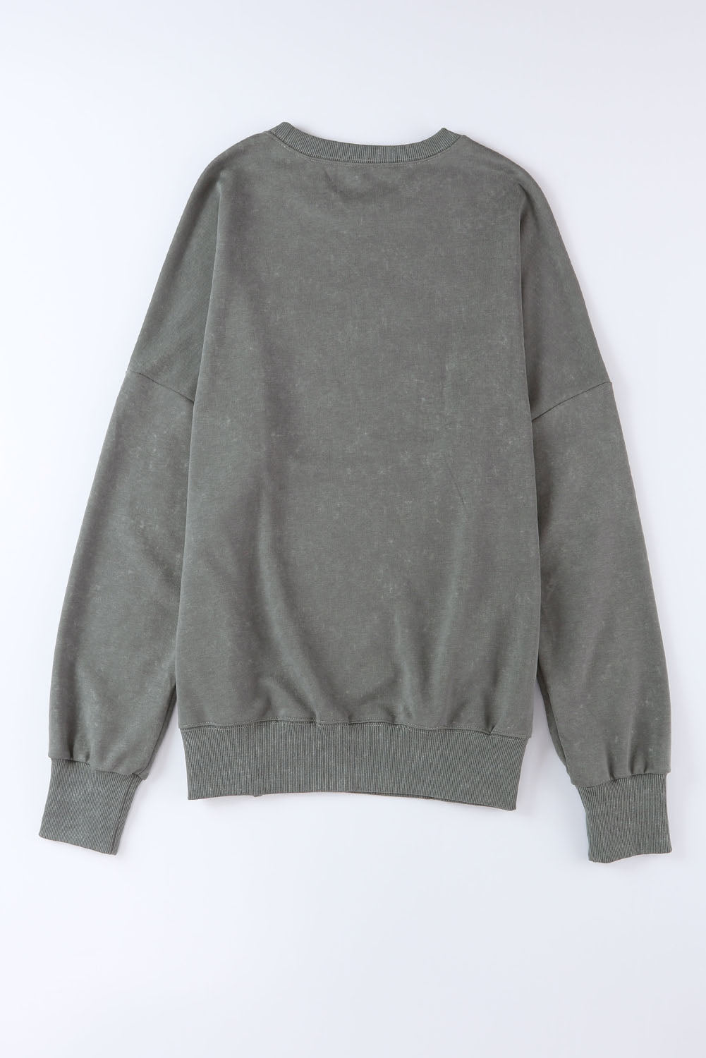 Green Drop Shoulder Ribbed Trim Oversized Sweatshirt