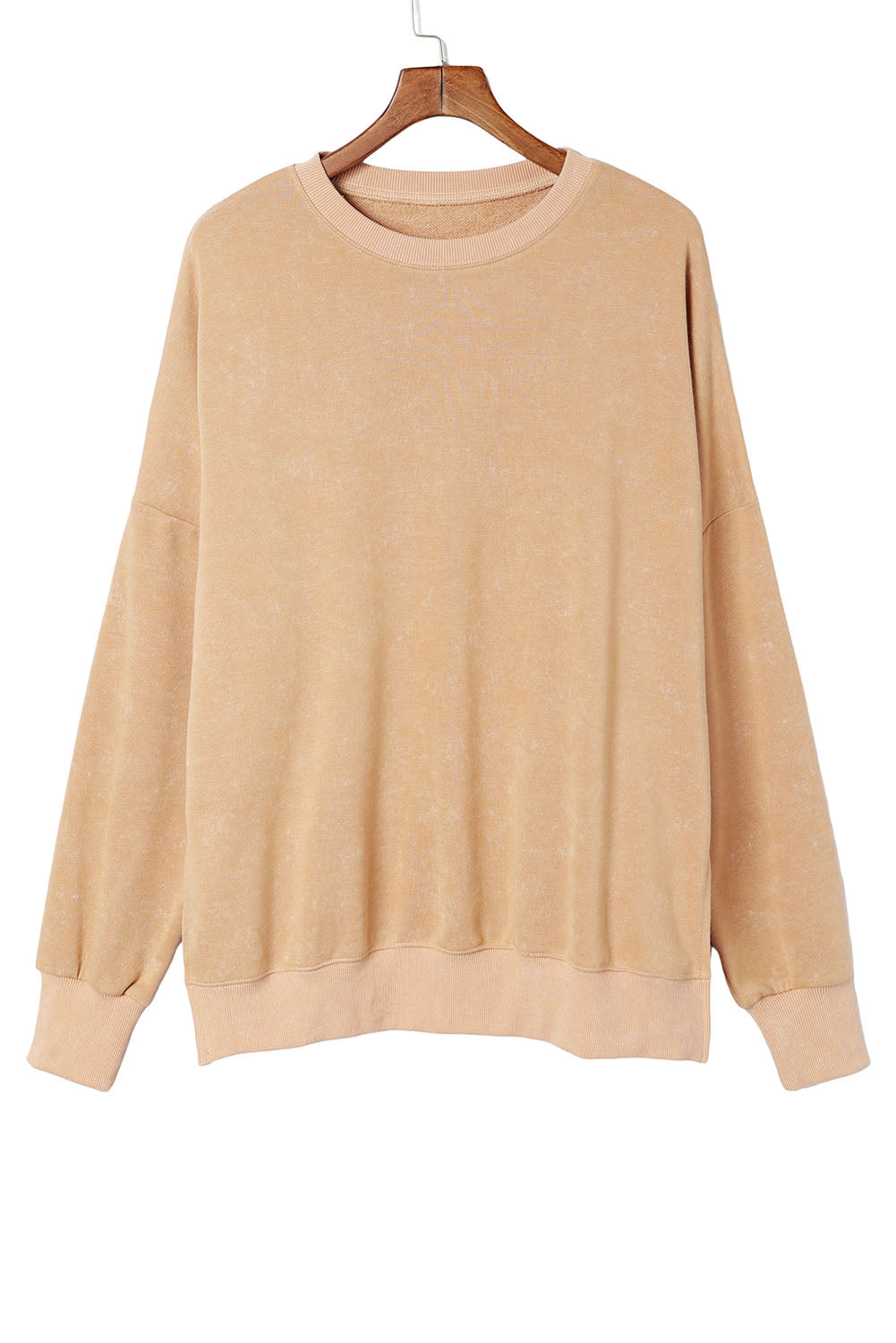 Green Drop Shoulder Ribbed Trim Oversized Sweatshirt