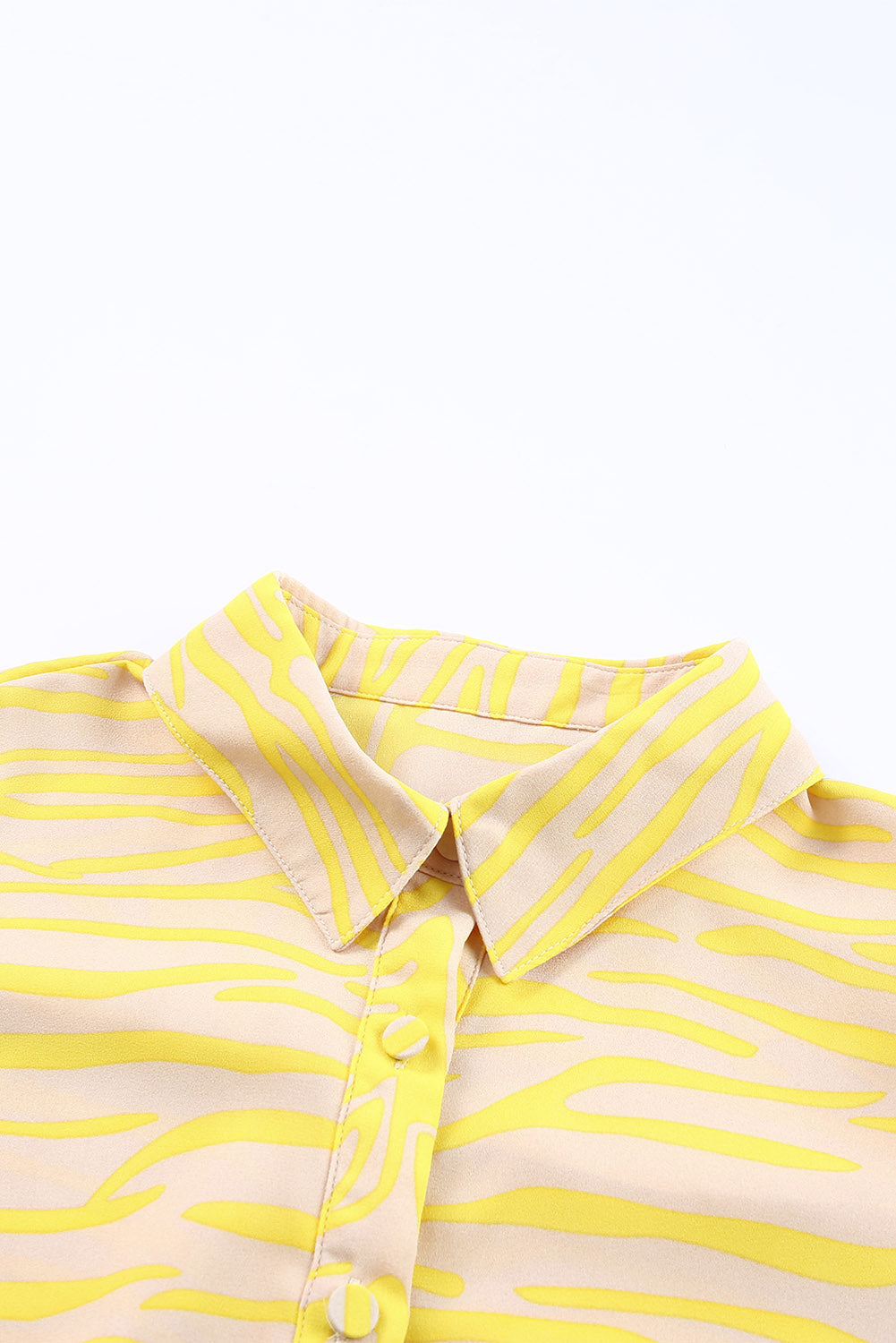 Multicolor Swirl Color Block Print Lantern Sleeve Shirt