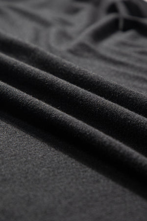 Black V Neck Hidden Pocket Splits Maxi T-shirt Dress