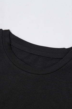 Green Plain Solid Color Crew Neck Tee