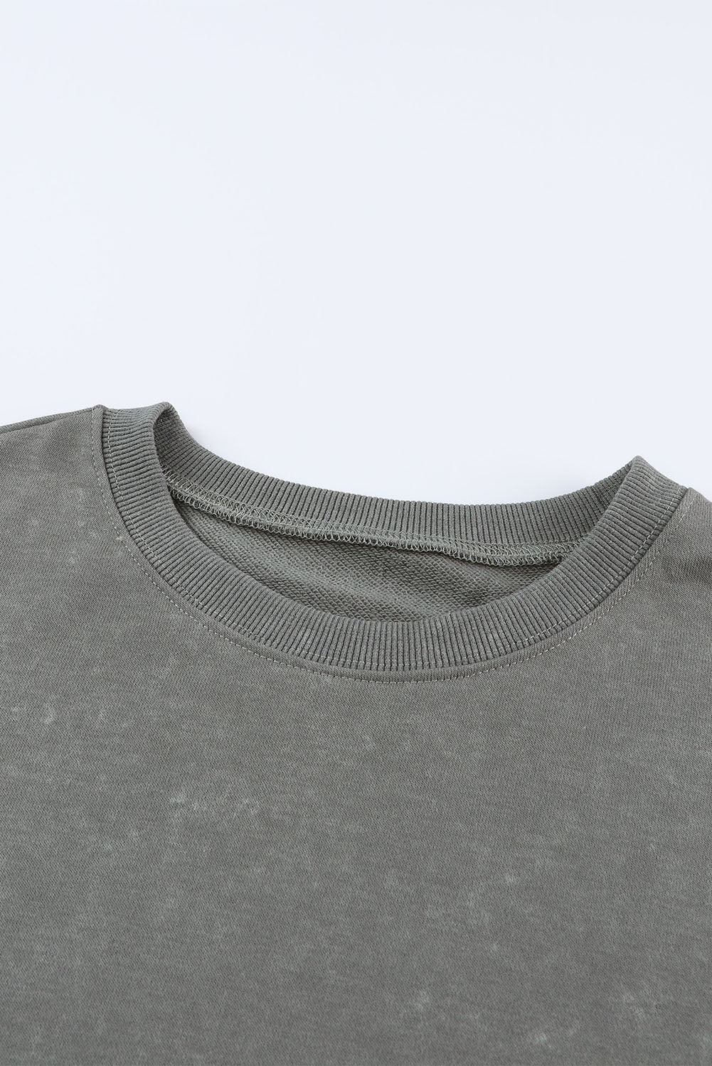 Green Drop Shoulder Ribbed Trim Oversized Sweatshirt