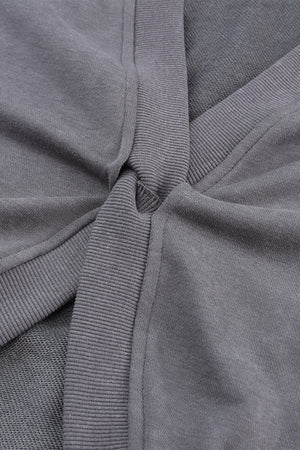 Gray Mineral Wash Twist Butterfly Oversize Sweatshirt