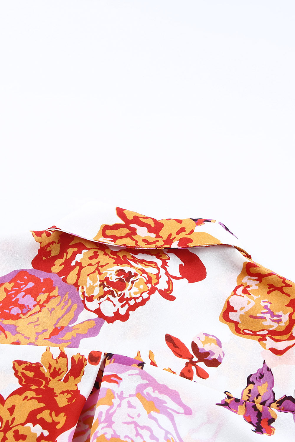 Multicolor Swirl Color Block Print Lantern Sleeve Shirt