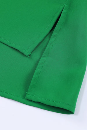 Green 3/4 Batwing Sleeve Oversize Button Up Shirt