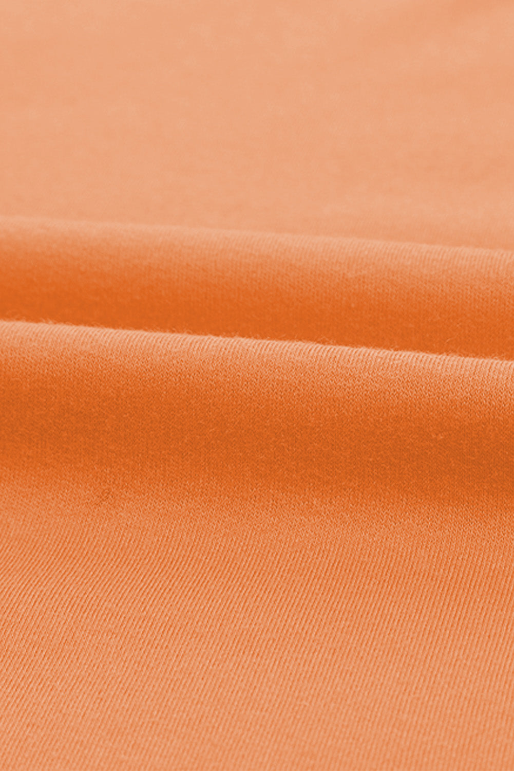 Orange Plain Crew Neck Long Sleeve Top