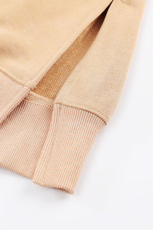 Green Drop Shoulder Ribbed Trim Oversized Sweatshirt