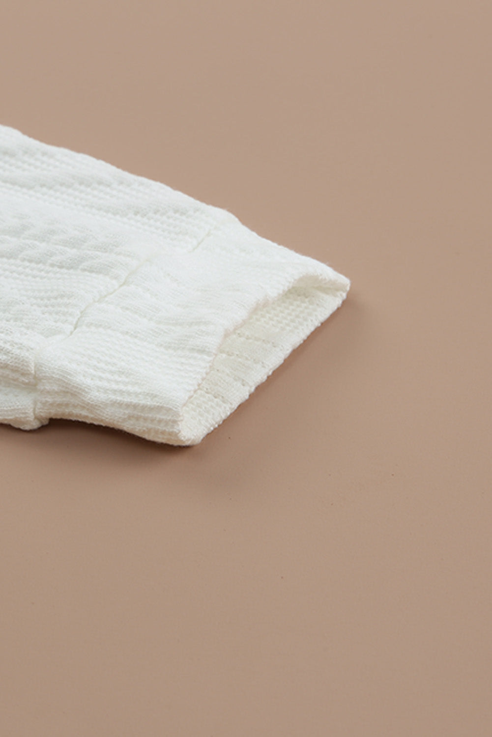 White Cowl Neck Textured Sweatshirt