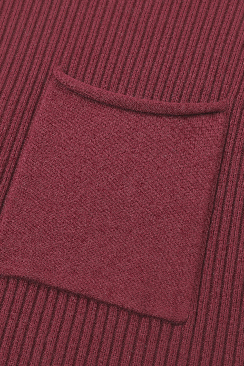 Green Patch Pocket Ribbed Knit Short Sleeve Sweater