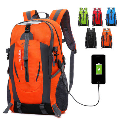 USB rechargeable bag 2021 new double shoulder bag male large capacity outdoor mountaineering bag women sports leisure travel bag