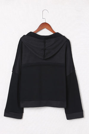 Orange Basic & Casual Button Front Pullover Hoodie