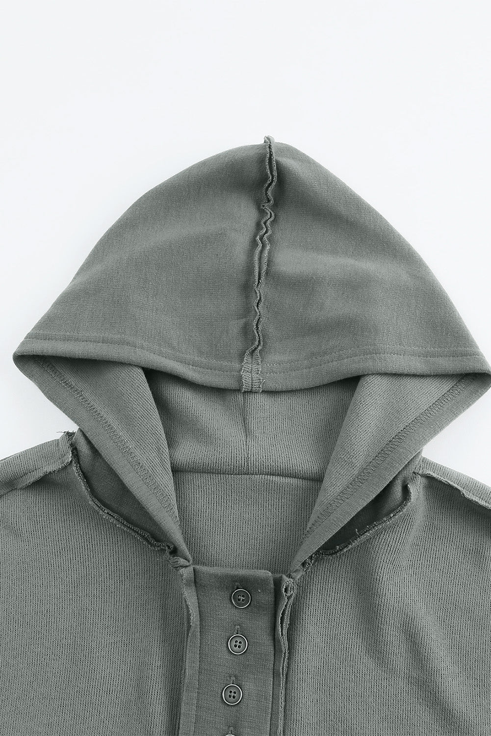 Orange Basic & Casual Button Front Pullover Hoodie