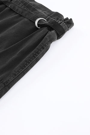 Blue High Waist Pocketed Wide Leg Tencel Jeans