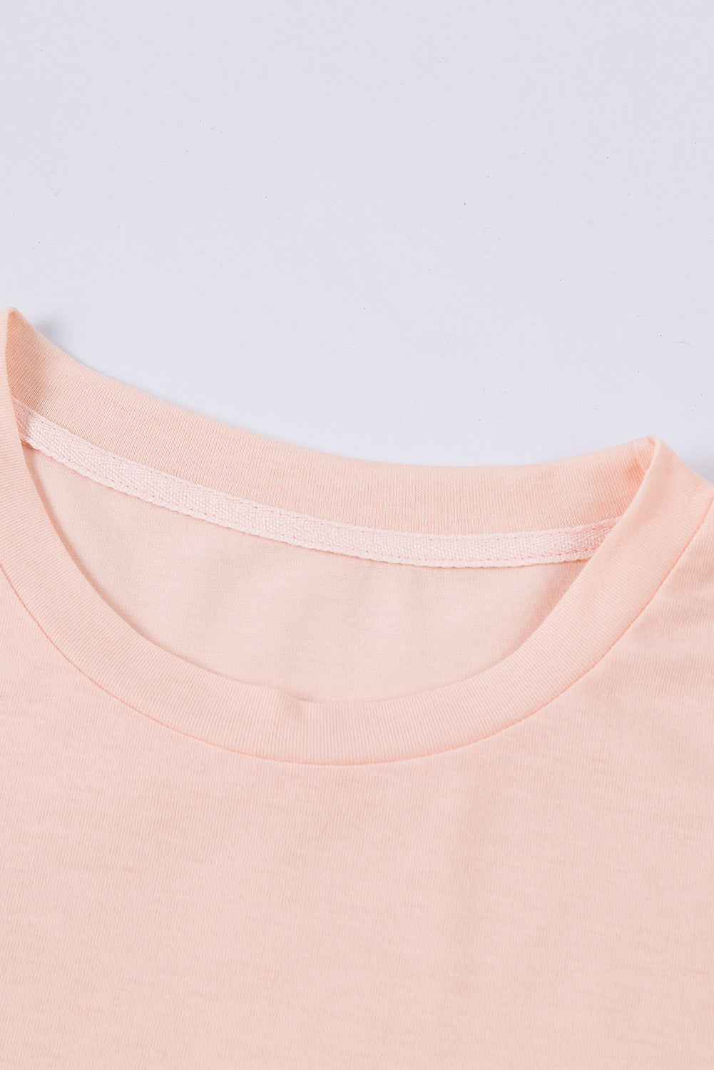 Green Plain Solid Color Crew Neck Tee