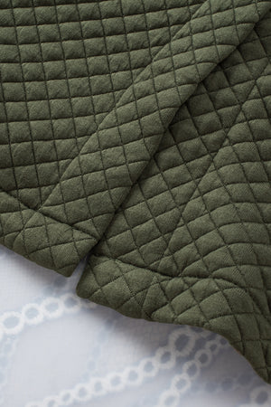 Black Lattice Texture Retro Flap Pocket Button Shacket