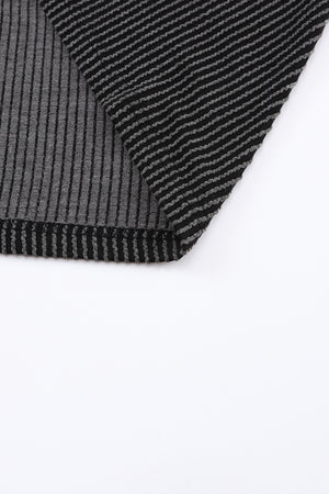 Black Textured Lace Trim Open Front Kimono Cardigan