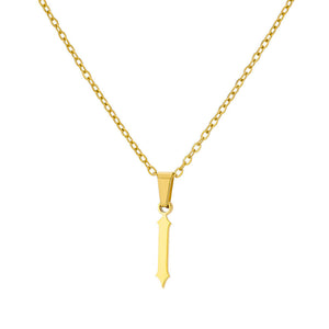 18K Gold Plating Stainless Steel Ancient English Letter Pendant Necklace