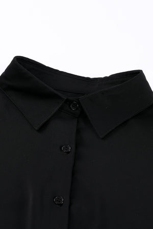 Green 3/4 Batwing Sleeve Oversize Button Up Shirt