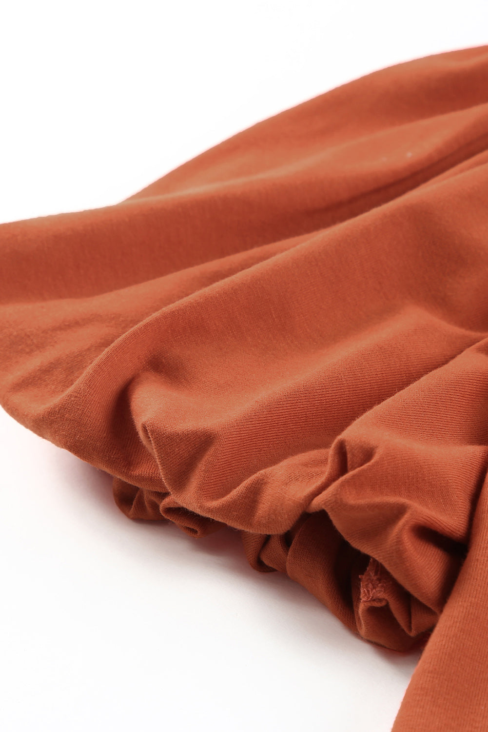 White Solid Color Casual Bubble Sleeve Blouse