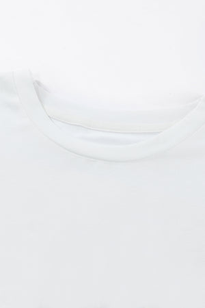 Green Plain Solid Color Crew Neck Tee