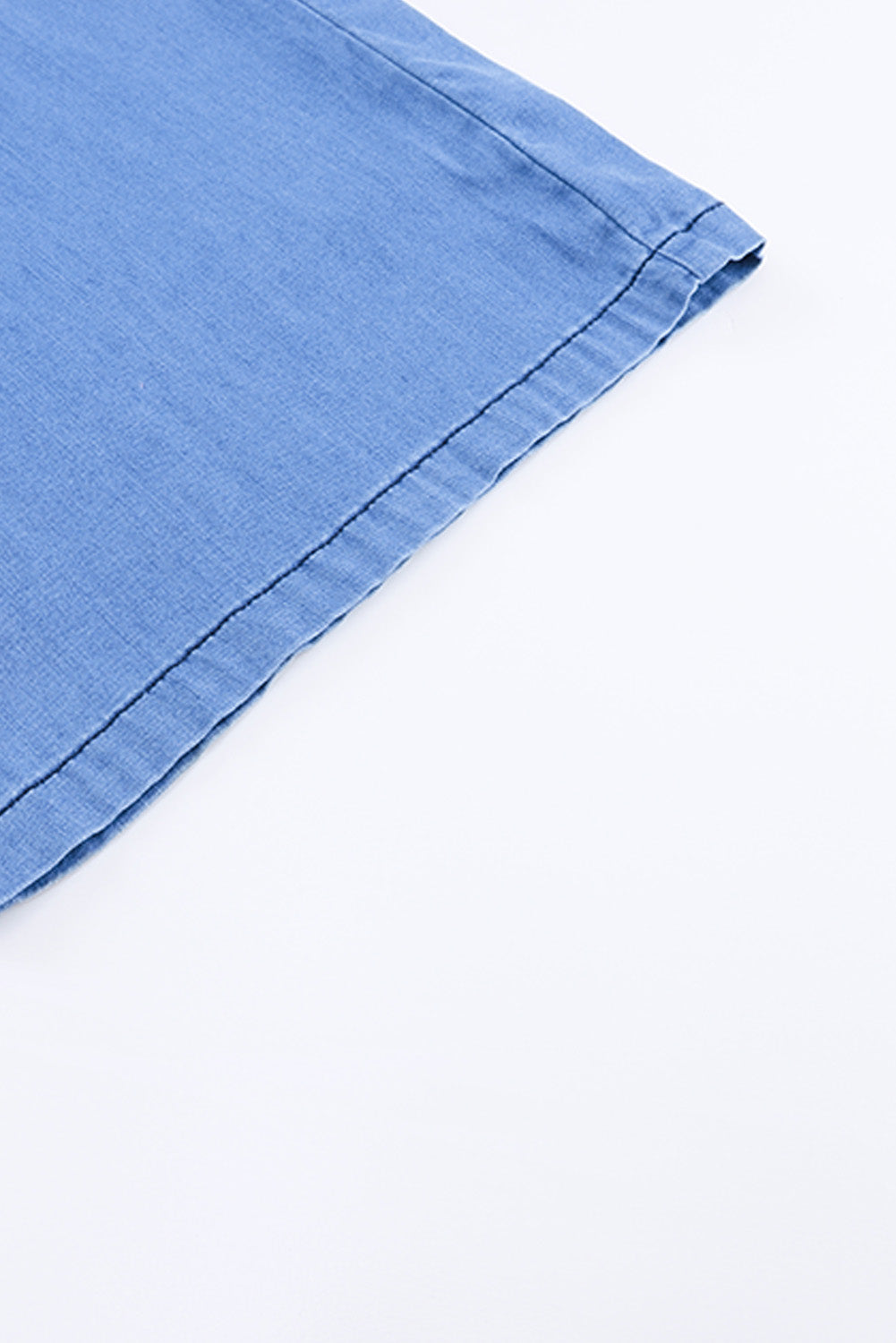 Blue High Waist Pocketed Wide Leg Tencel Jeans