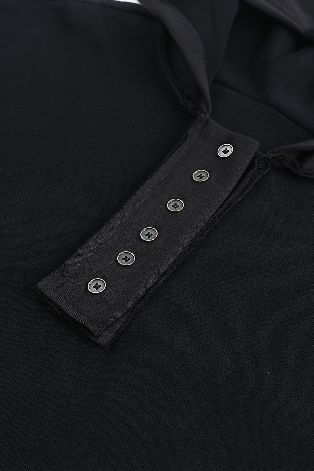 Orange Basic & Casual Button Front Pullover Hoodie