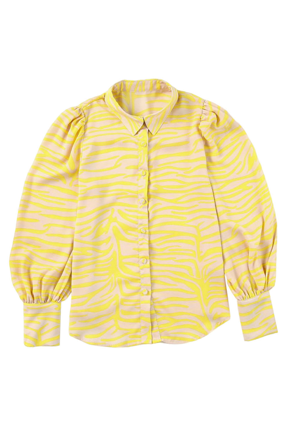Multicolor Swirl Color Block Print Lantern Sleeve Shirt