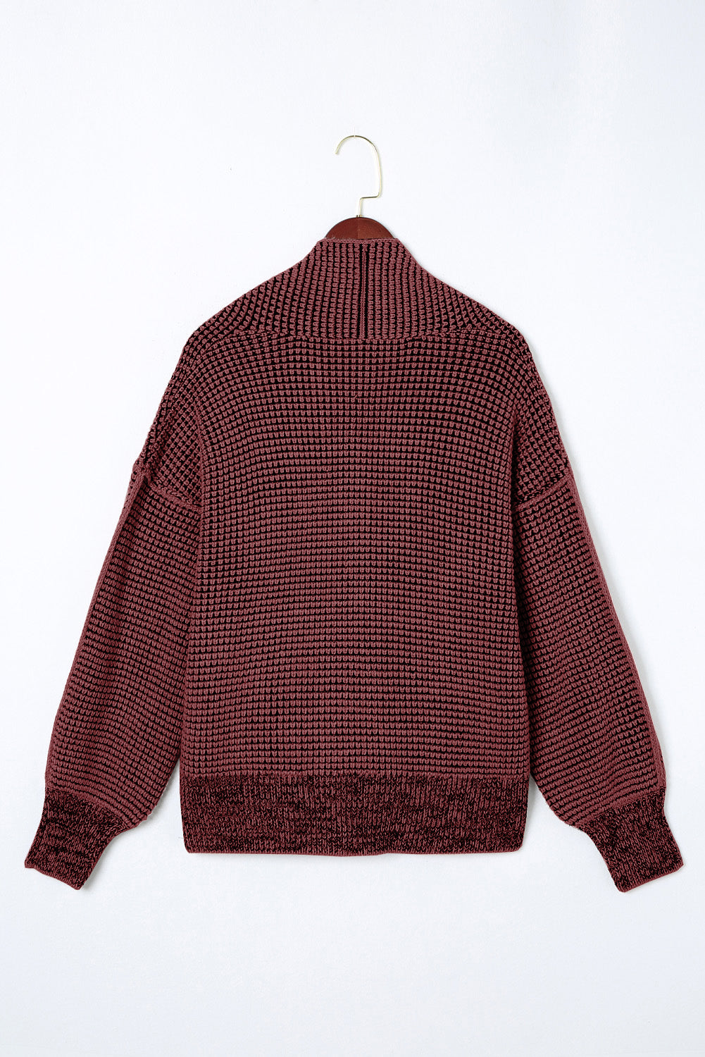 Gray Chunky Knit Pockets Drop Sleeve Cardigan