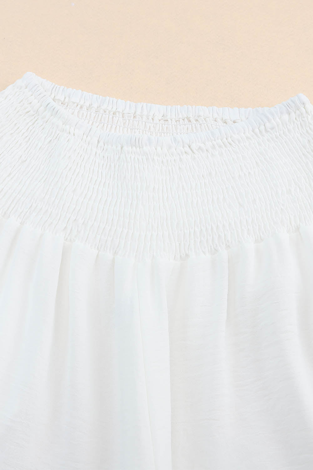 Red Smocked Pockets High Waisted Beach Pants