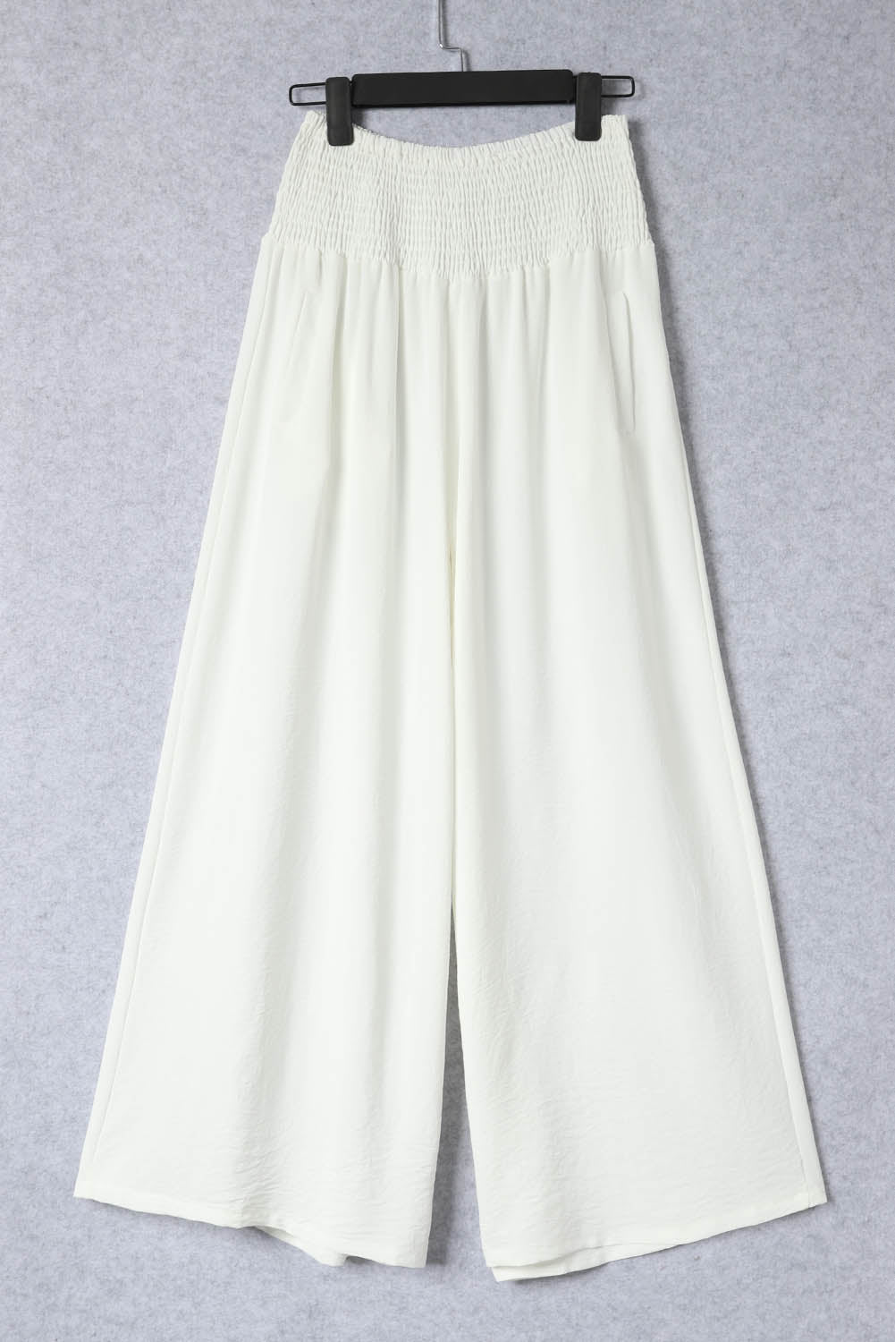 Red Smocked Pockets High Waisted Beach Pants