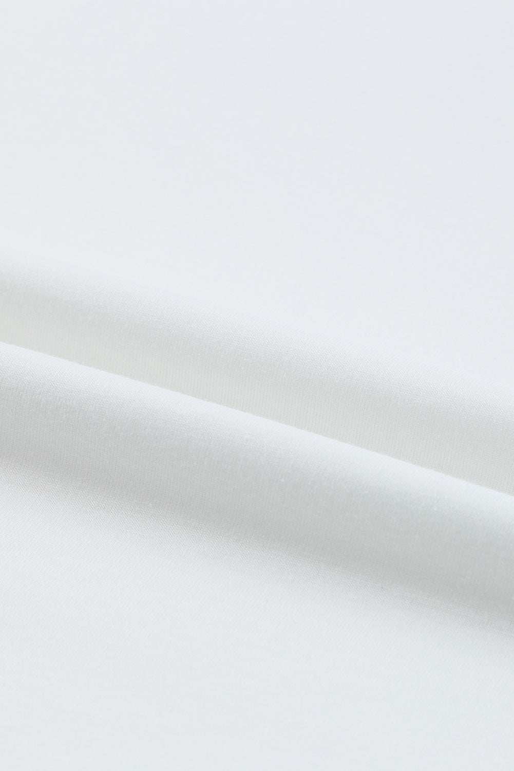 White Solid Color Casual Bubble Sleeve Blouse