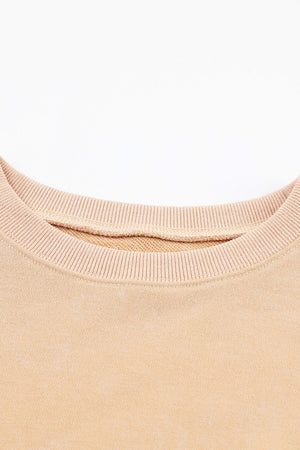 Green Drop Shoulder Ribbed Trim Oversized Sweatshirt