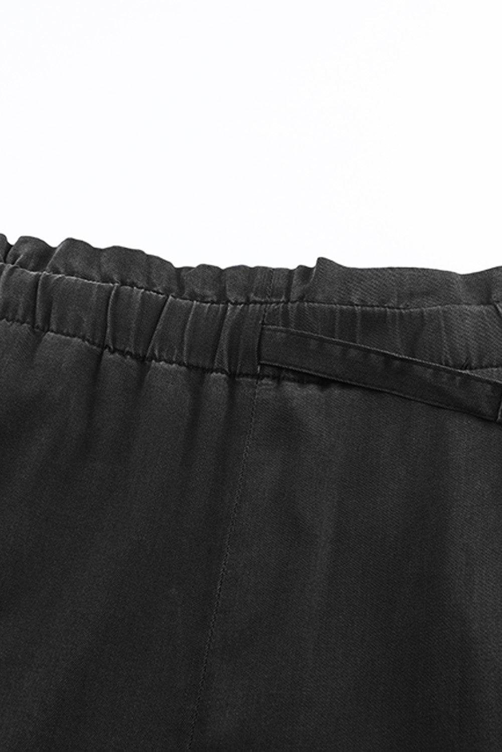 Blue High Waist Pocketed Wide Leg Tencel Jeans