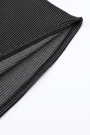Black Textured Lace Trim Open Front Kimono Cardigan