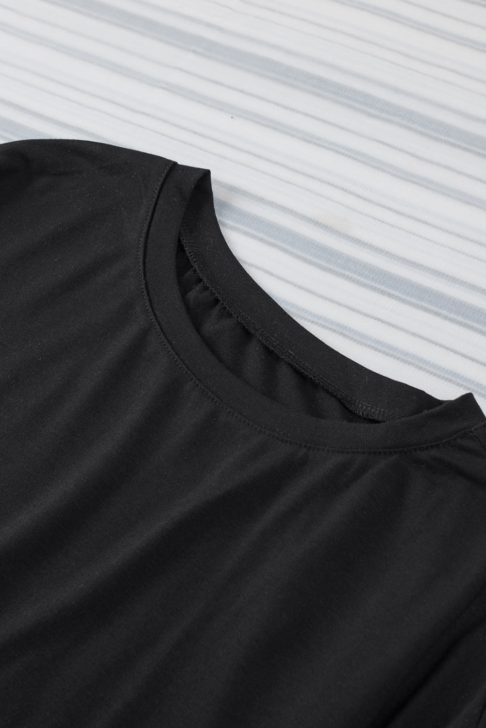 White Solid Color Casual Bubble Sleeve Blouse