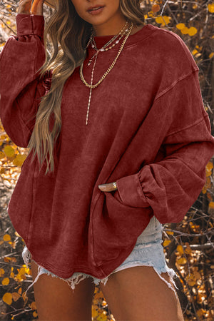 Gray Mineral Wash Twist Butterfly Oversize Sweatshirt