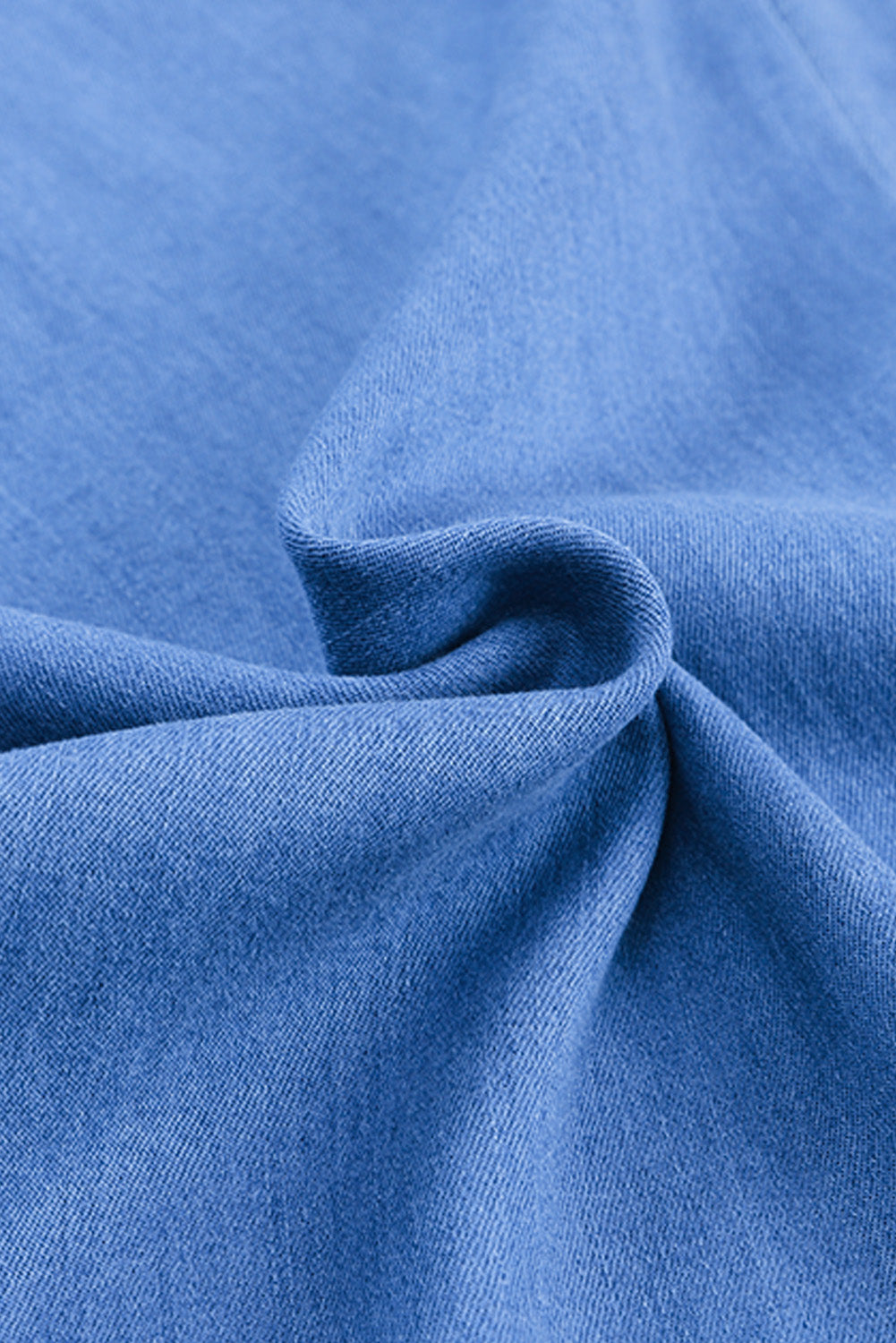 Blue High Waist Pocketed Wide Leg Tencel Jeans