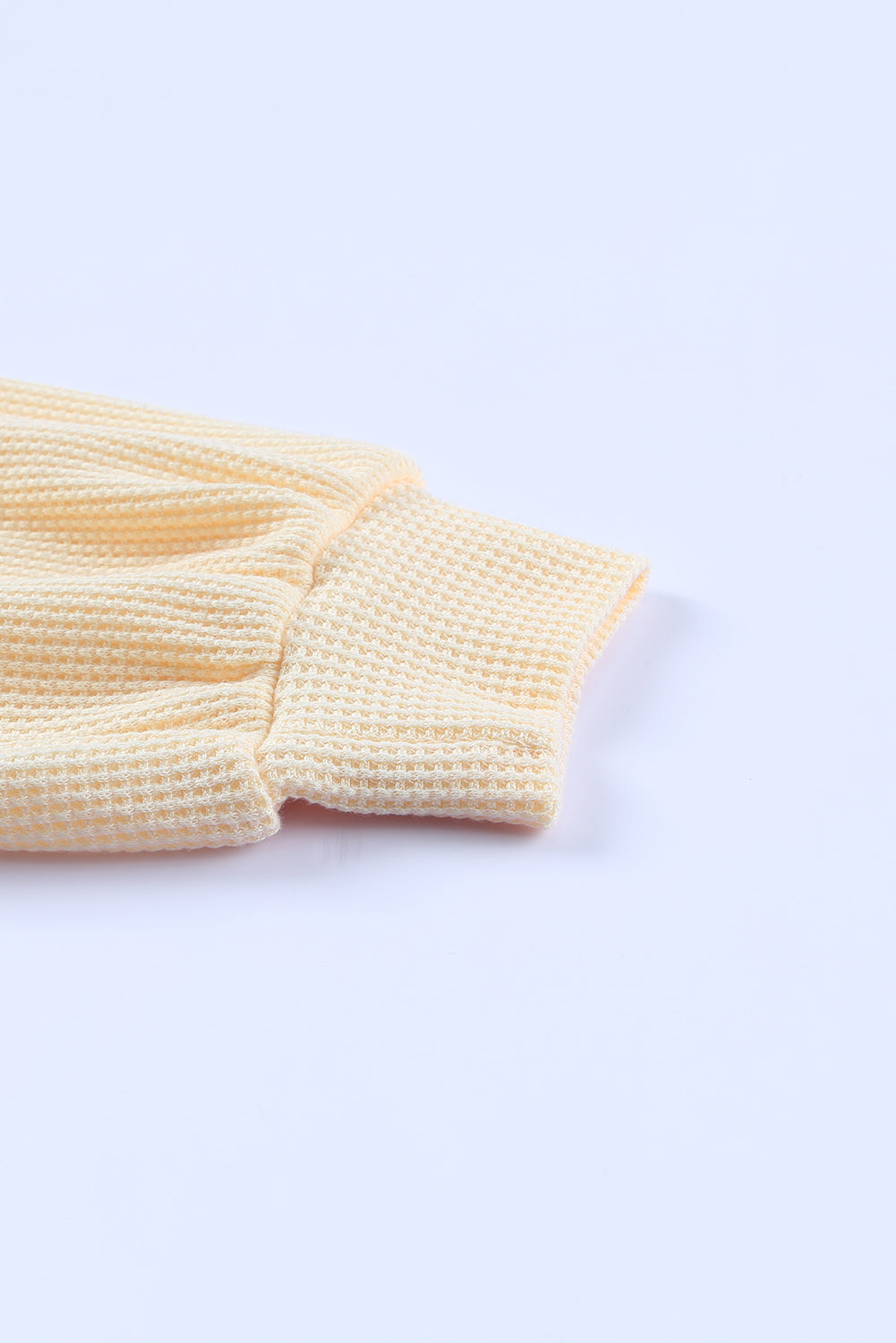 Pink Waffle Texture Casual Square Neck Pullover Top