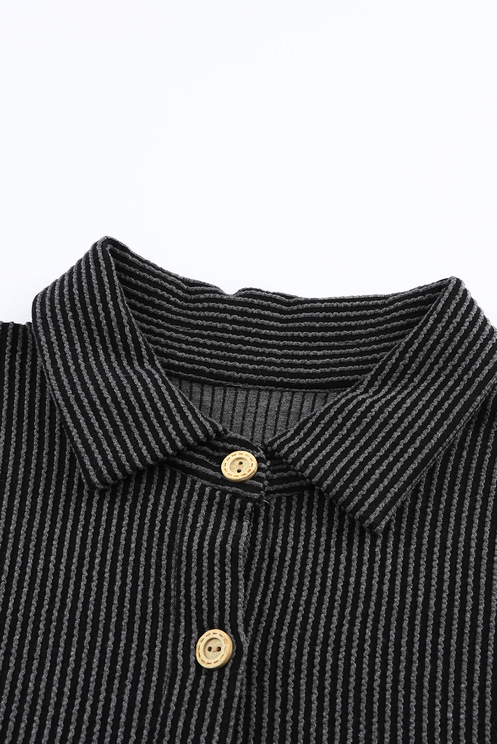 Pink Solid Color Textured Roll Tab Sleeve Shirt Shacket