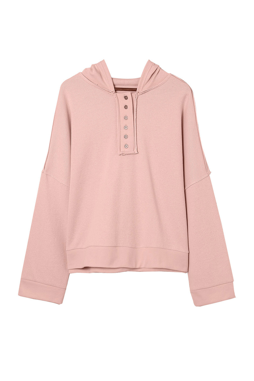 Orange Basic & Casual Button Front Pullover Hoodie